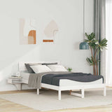 Vidaxl bedframe met hoofdeinde wit 140 x 190 cm massief grenenhout