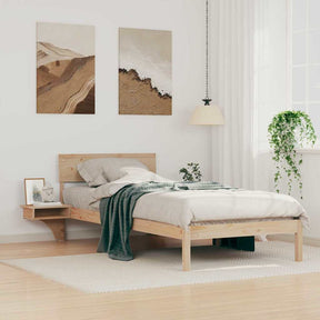 Vidaxl bedframe met hoofdeinde bruin 100 x 200 cm massief grenenhout