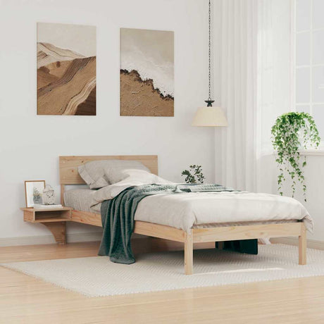 Vidaxl bedframe met hoofdeinde bruin 100 x 200 cm massief grenenhout