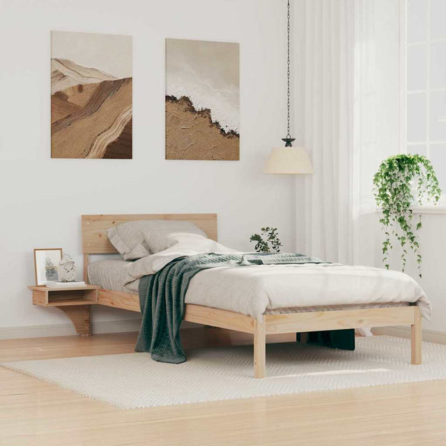 Vidaxl bedframe met hoofdeinde bruin 100 x 200 cm massief grenenhout