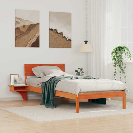 Vidaxl bedframe wasbruin 100 x 200 cm massief grenenhout