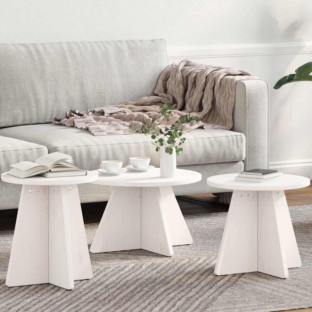 Vidaxl salontafel 3 st wit 49 x 49 x 30 cm