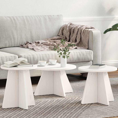 Vidaxl salontafel 3 st wit 49 x 49 x 30 cm