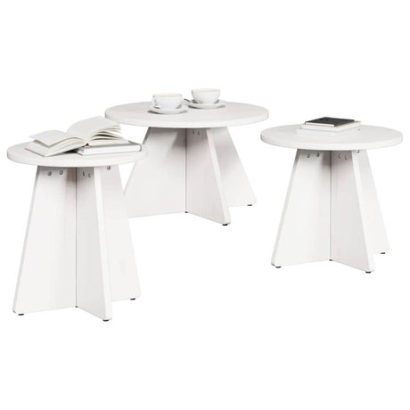 Vidaxl salontafel 3 st wit 49 x 49 x 30 cm