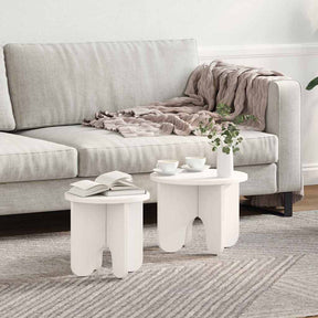 Vidaxl salontafel 2 st wit 39.5 x 39.5 x 30 cm massief grenenhout