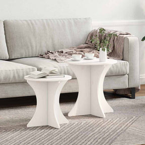 Vidaxl salontafel 2 st wit 46 x 46 x 47 cm massief grenenhout