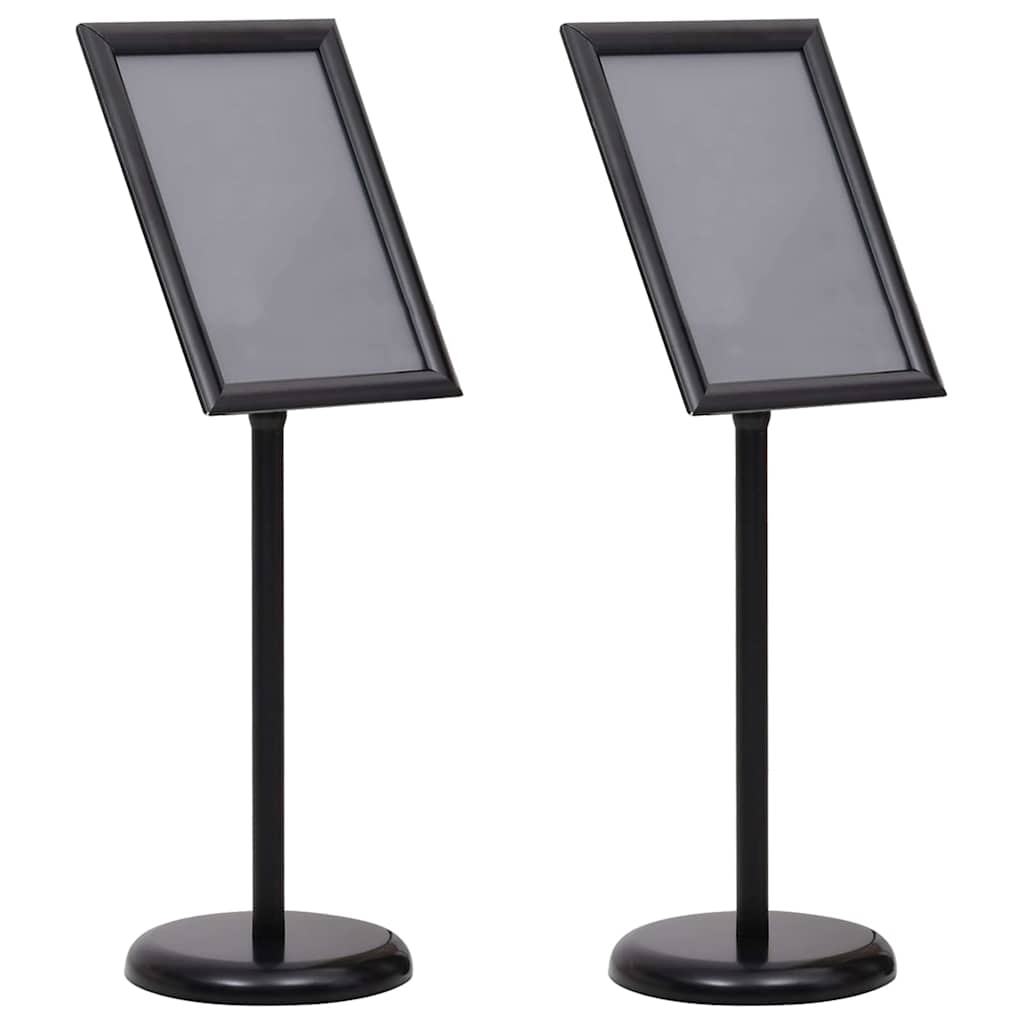 Vidaxl posterstandaards 2 pcs zwart 32.7 x 24 x 108 cm aluminium