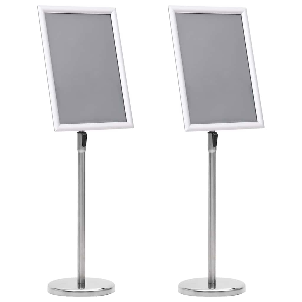 Vidaxl posterstandaards 2 pcs zilver 32.7 x 24 x 108 cm aluminium