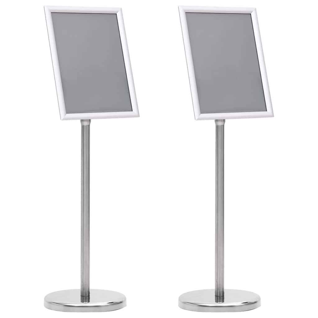 Vidaxl posterstandaards 2 pcs zilver 32.7 x 24 x 108 cm aluminium
