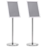 Vidaxl posterstandaards 2 pcs zilver 32.7 x 24 x 108 cm aluminium