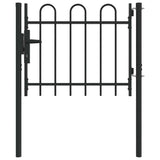 Vidaxl hekpoort met slot grijs 103 x 250 cm gepoedercoat staal
