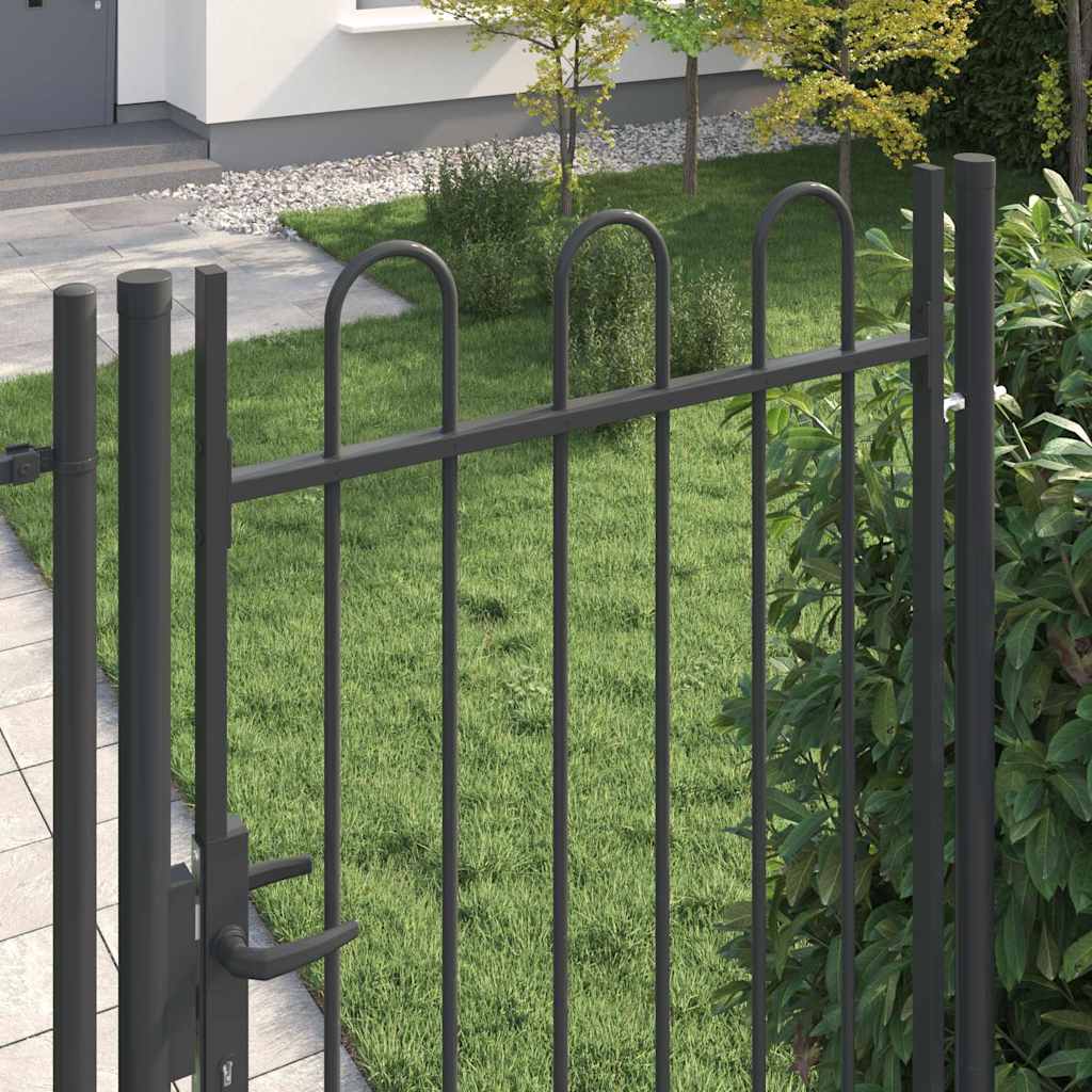Vidaxl hekpoort met slot grijs 103 x 250 cm gepoedercoat staal