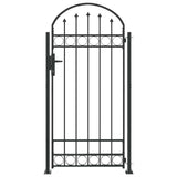 Vidaxl afrasteringspaal met slot grijs 200 x 88 x 14 cm staal