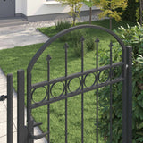 Vidaxl hekpoort met slot grijs 100 x 195 cm gepoedercoat staal
