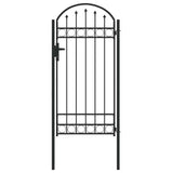 Vidaxl hekpoort met slot grijs 100 x 195 cm gepoedercoat staal