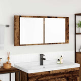 Vidaxl led spiegelkast oudhout 100 x 12 x 45 cm bewerkt hout