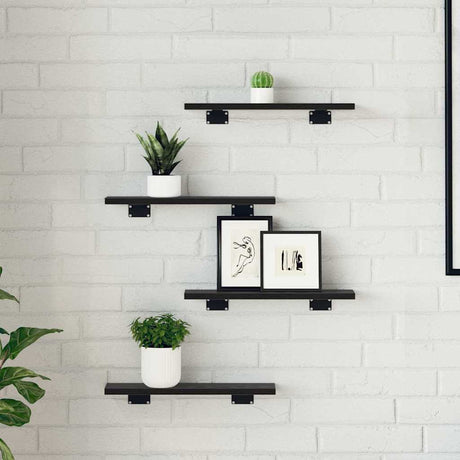 Vidaxl boekenplank bord 3-laags 4 st 40 x 10 x 1,5 cm bewerkt hout