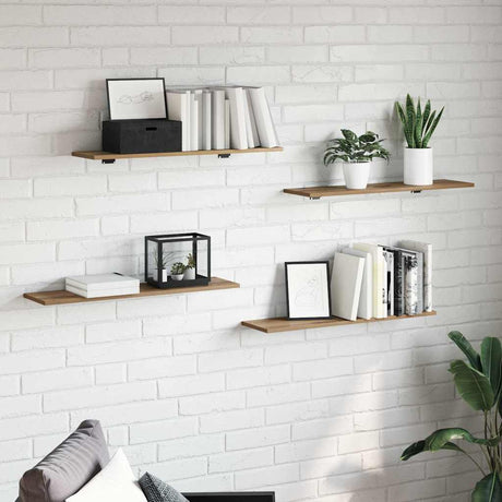 Vidaxl boekenplank bord 3-laags 4 st 80 x 20 x 1,5 cm bewerkt hout