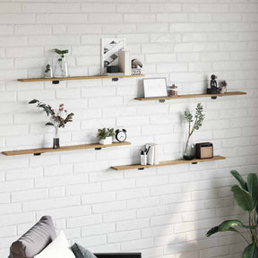 Vidaxl boekenplank bord 3-laags 4 st 100 x 10 x 1,5 cm bewerkt hout