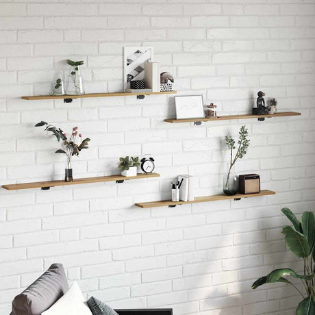 Vidaxl boekenplank bord 3-laags 4 st 100 x 10 x 1,5 cm bewerkt hout