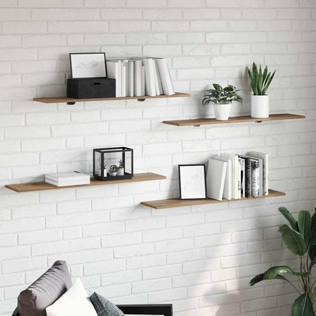 Vidaxl boekenplank bord 3-laags 4 st 100 x 20 x 1,5 cm bewerkt hout