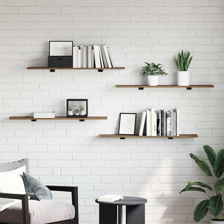 Vidaxl boekenplank bord 3-laags 4 st 100 x 20 x 1,5 cm bewerkt hout