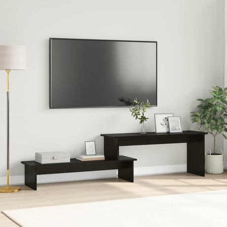 Vidaxl tv-meubelset 180,5 x 30 x 43 cm zwart eiken bewerkt hout