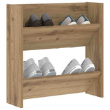 Vidaxl schoenenkast artisan eiken 60 x 18 x 60 cm bewerkt hout