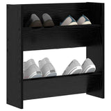 Vidaxl schoenenkast met plank zwart eiken 60 x 18 x 60 cm bewerkt hout