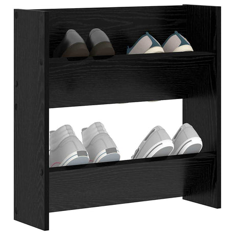 Vidaxl schoenenkast met plank zwart eiken 60 x 18 x 60 cm bewerkt hout