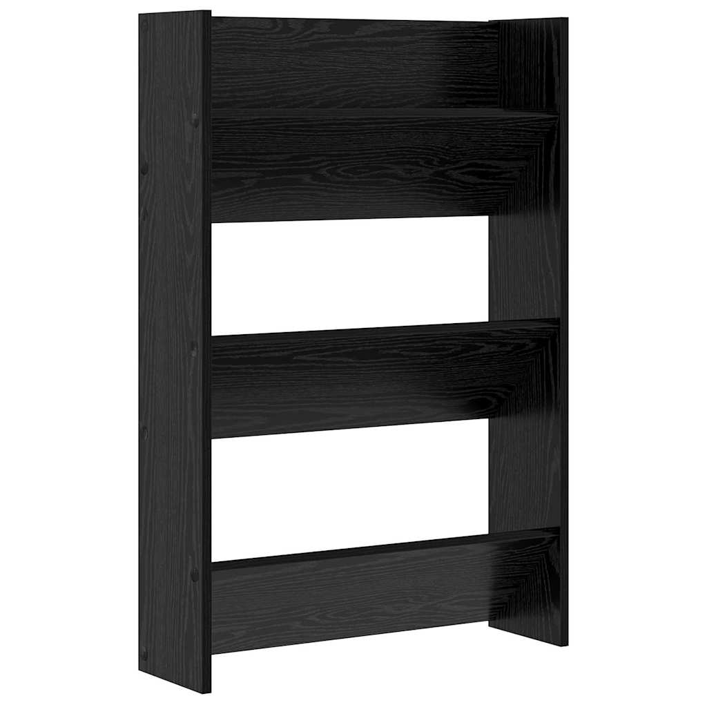 Vidaxl schoenenkast met plank zwart eiken 60 x 18 x 90 cm bewerkt hout
