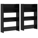 Vidaxl schoenenkast 2 pcs zwart eiken 60 x 18 x 90 cm bewerkt hout