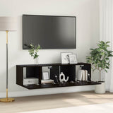 Vidaxl tv-meubelset 2 st zwart bewerkt hout