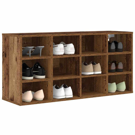 Vidaxl schoenenkast met plank oudhout 103 x 30 x 51 cm bewerkt hout