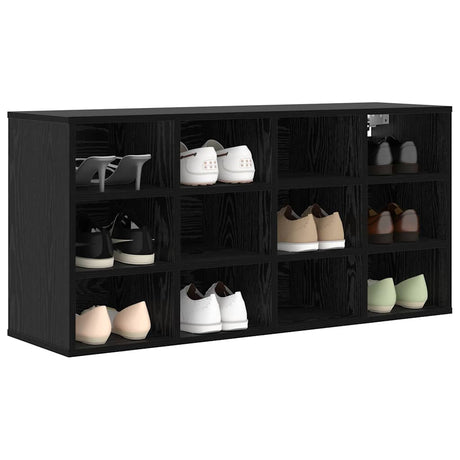 Vidaxl schoenenkast zwart eiken 103 x 30 x 51 cm bewerkt hout