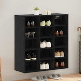 Vidaxl schoenenkast zwart eiken 77,5 x 30 x 83,5 cm bewerkt hout