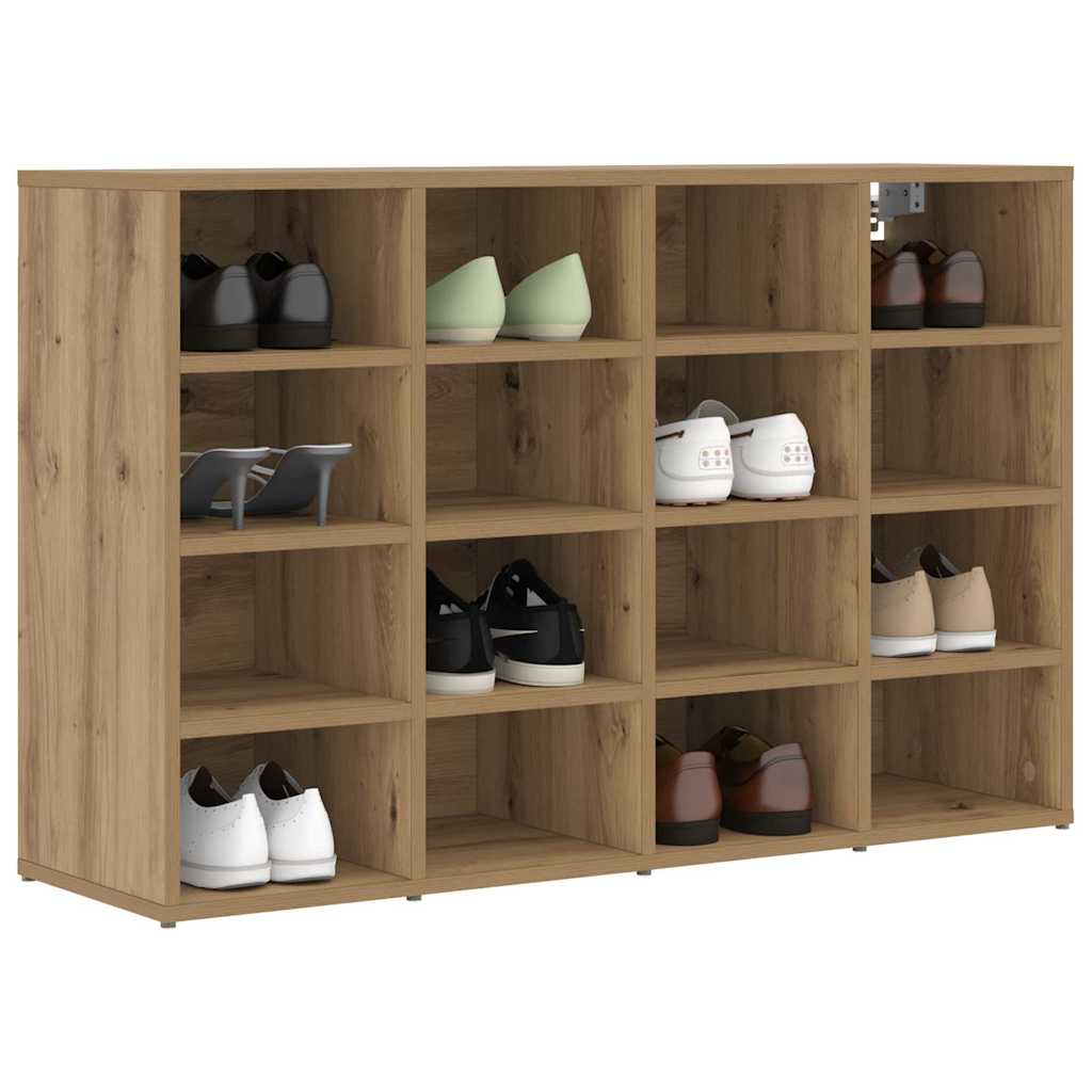 Vidaxl schoenenkast artisan eiken 103 x 30 x 67 cm bewerkt hout