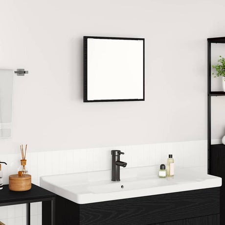 Vidaxl led badkamer spiegel zwart eiken 40 x 37 x 8.5 cm bewerkt hout