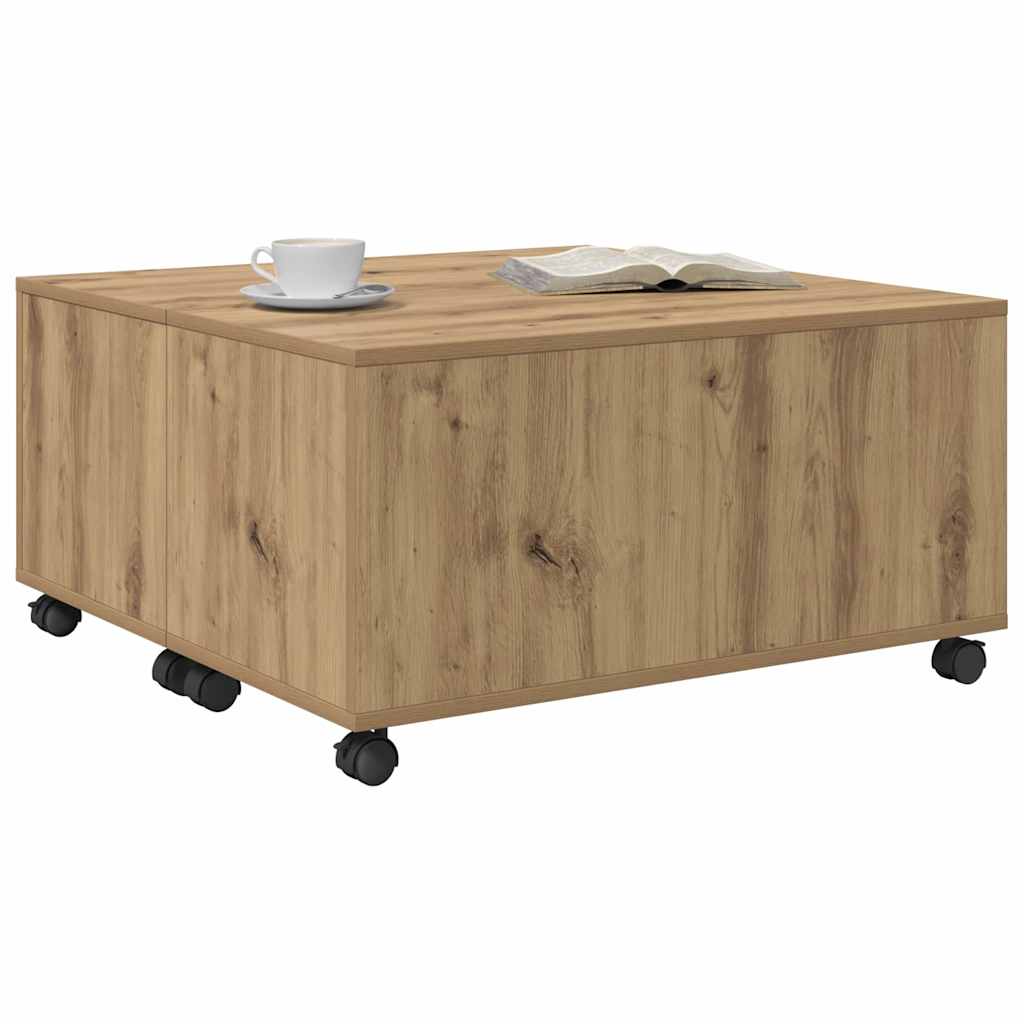 Vidaxl salontafel artisan eiken 75 x 75 x 38 cm bewerkt hout