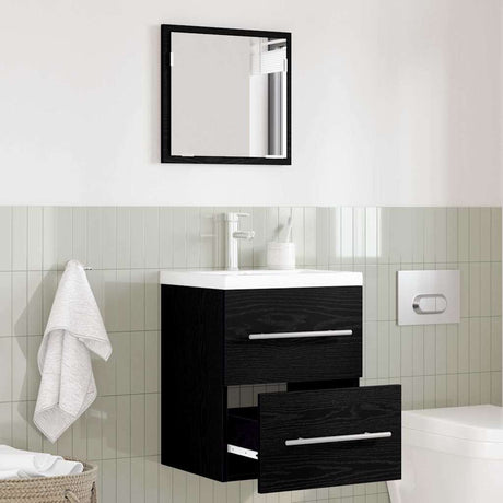 Vidaxl badkamermeubelset met lade met opslag zwart 41 x 38,5 x 48 cm