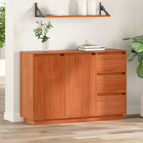 Vidaxl dressoir bruin eiken 111 x 34 x 75 cm massief grenenhout