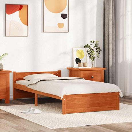 Vidaxl bedframe wasbruin 195,5 x 95,5 x 51 cm massief grenenhout