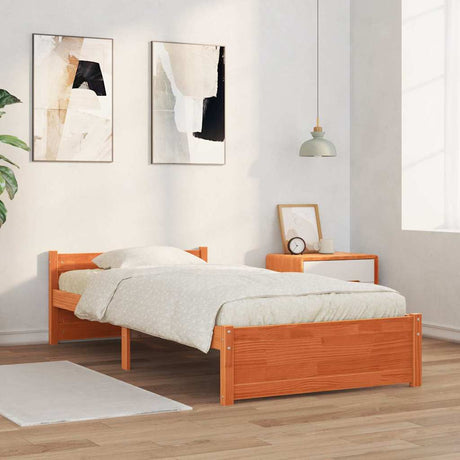 Vidaxl bedframe wasbruin 195,5 x 95,5 x 51 cm massief grenenhout