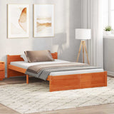 Vidaxl bedframe wasbruin 195,5 x 140,5 x 51 cm massief grenenhout