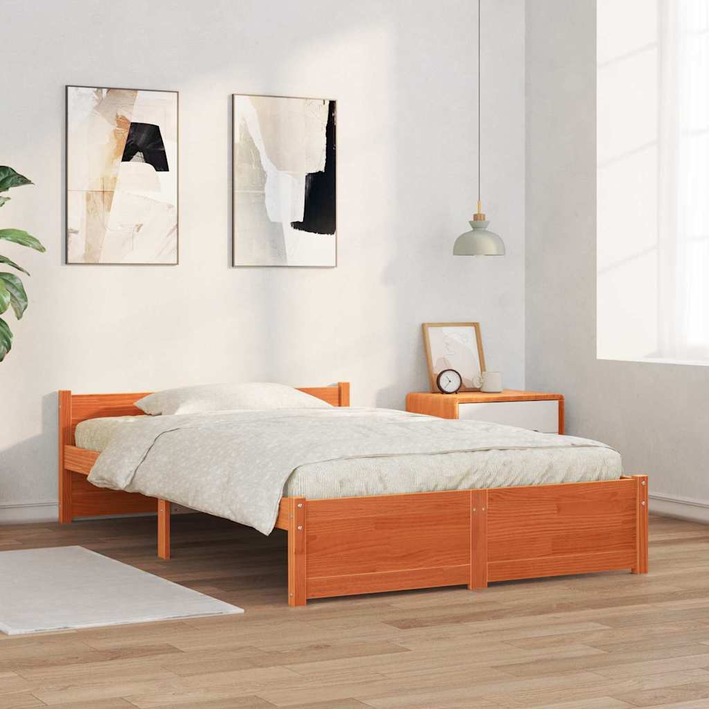 Vidaxl bedframe wasbruin 195,5 x 140,5 x 51 cm massief grenenhout