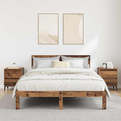 Vidaxl nachtkastje 2 st oudhout 40 x 35 x 50 cm bewerkt hout