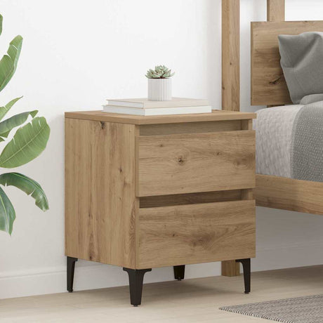 Vidaxl nachtkastje artisan eiken 40 x 35 x 50 cm bewerkt hout