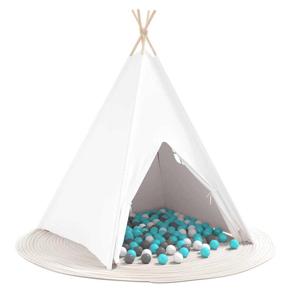 Vidaxl teepee tent wit 120 x 120 x 150 cm stof en plastic