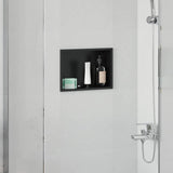 Vidaxl douche niche zwart 30 x 20 x 9,5 cm roestvrij staal