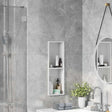 Vidaxl douche niche wit 60 x 20 x 9,5 cm roestvrij staal